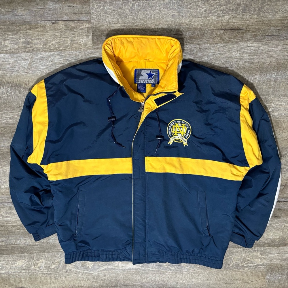 Vintage Starter Jacket Notre Dame Fighting Irish Men's XL Jacket NCAA READ